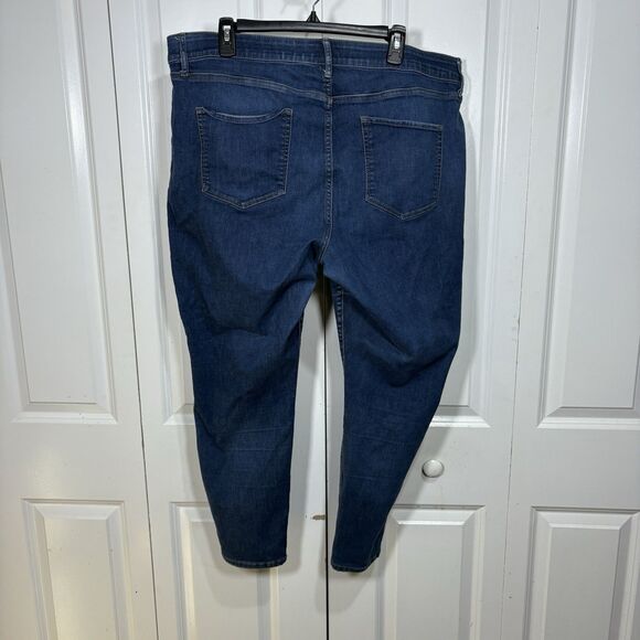 Ava & Viv Jeans Women 20W Dark Wash Stretch Denim Skinny Tapered Plus Size - Picture 2 of 8